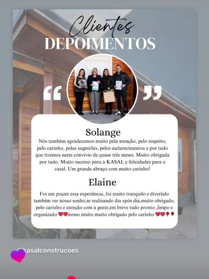 Depoimento de cliente Kasal 1-2